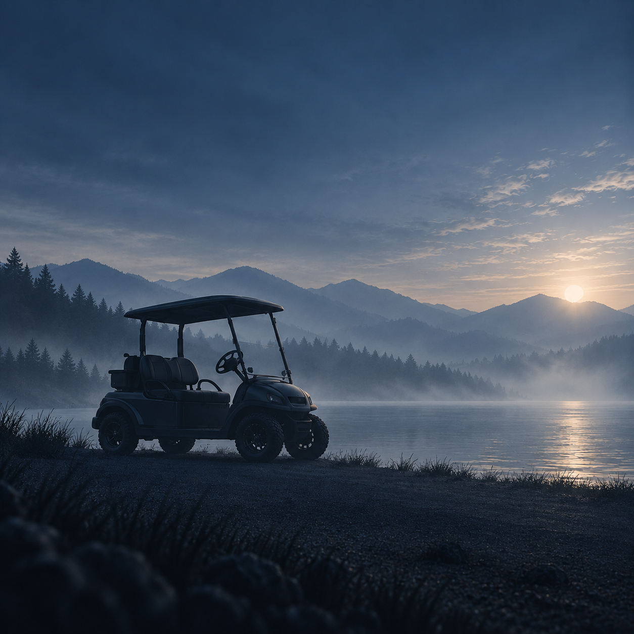 Golf cart on course